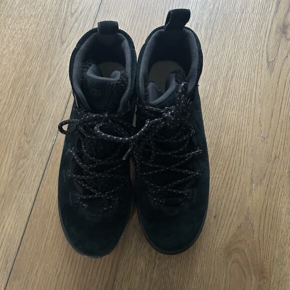 UGG Lakesider Heritage Mid Sneaker Bootie Women’s 9 Black Wool Blend Waterproof - Picture 10 of 16